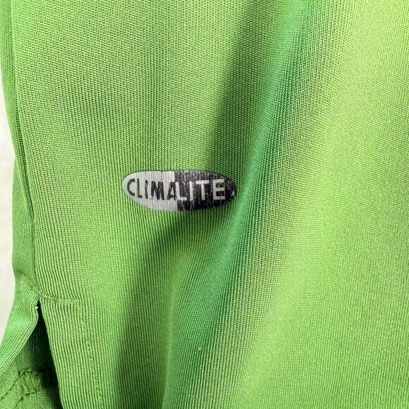 Adidas Green Short Sleeve Polo Shirt Mens Large Climalite Golf Slits bilaterial - Picture 4 of 8